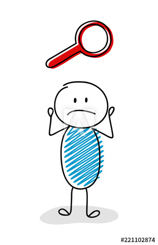 322x500 Confused Stickman With Magnifier