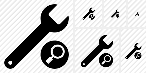 580x290 Spanner Search Icon Symbol Black Professional Stock Icon