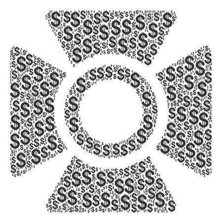 449x450 Searchlight Icon Made Up Of Dollar Signs Royalty Free Vector