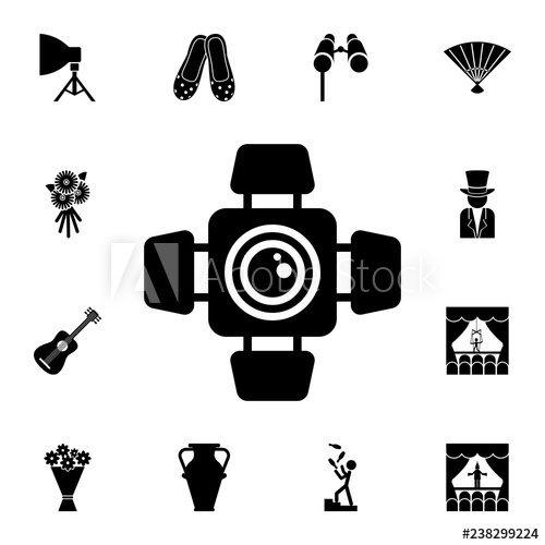 500x500 Searchlight Icon Detailed Set Of Theater Icons Premium Graphic