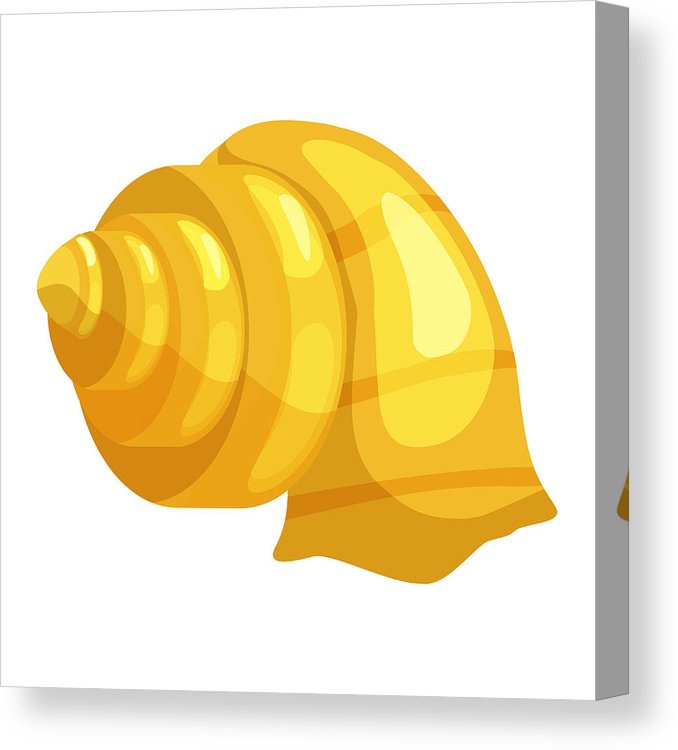 678x750 Cute Bright Yellow Cartoon Seashell Icon Colorful Shellfish