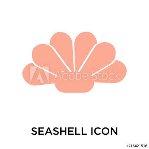 500x500 Seashell Icon Isolated On White Background Simple And Editable
