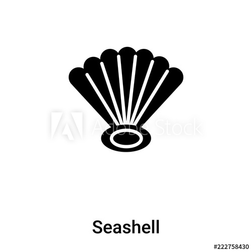 500x500 Seashell Icon Vector Isolated On White Background, Logo Concept