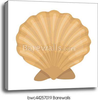 382x390 Prehistoric Seashell Icon In Cartoon Style Isolated On White