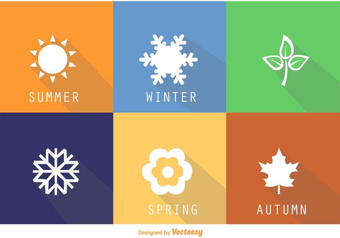 700x490 Flat Square Seasonal Vector Icons