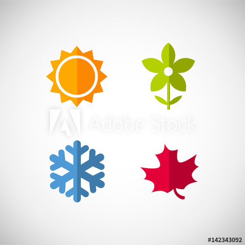 500x500 Vector Season Icons Four Seasons Icon Symbol Vector Illustration
