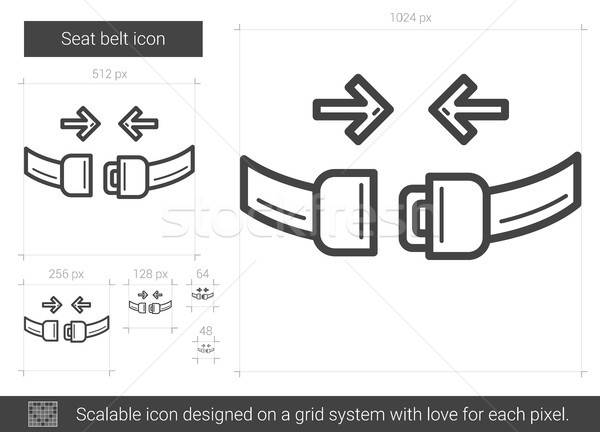 600x432 Seat Belt Line Icon Vector Illustration Andrei Krauchuk