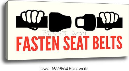 453x252 Fasten Your Seat Belts Icon, Canvas Print Barewalls Posters