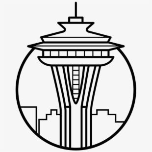 310x310 Space Needle Rubber Stamp