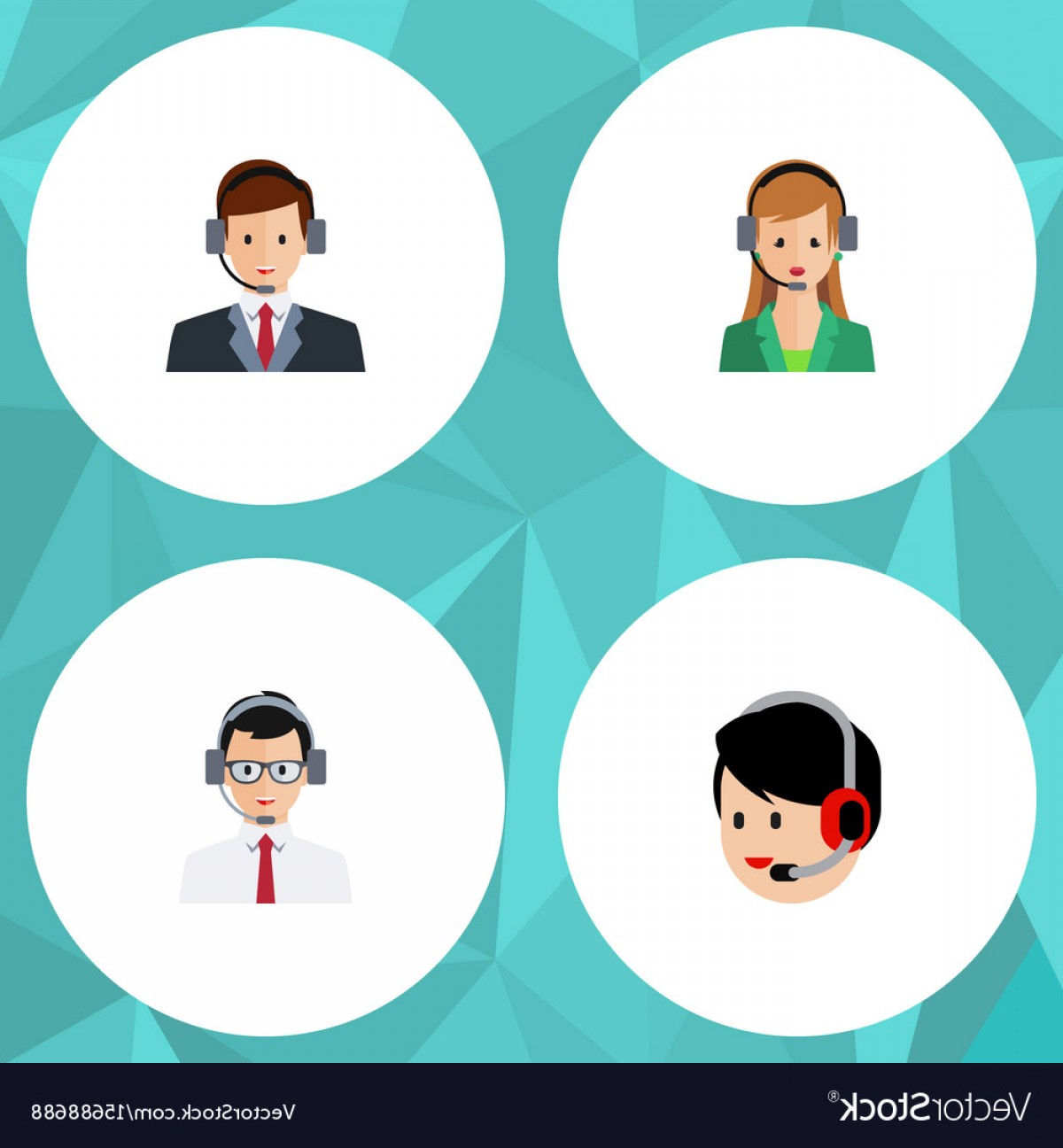 1200x1296 Flat Icon Telemarketing Set Of Hotline Secretary Vector Soidergi