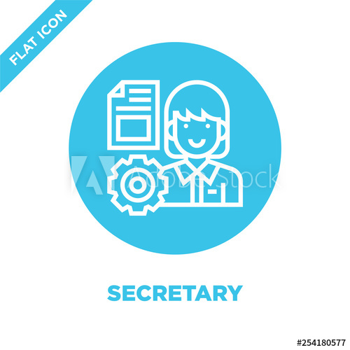 500x500 Secretary Icon Vector Thin Line Secretary Outline Icon Vector