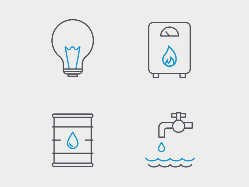 800x600 Sector Icons Electricity, Gas, Oil, Water