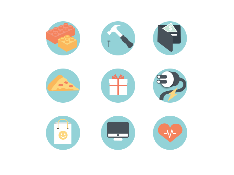 800x600 Stock Market Sector Icons