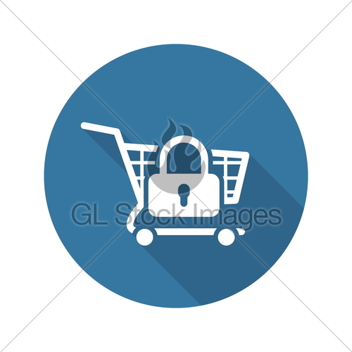 500x500 Secure Shopping Icon Flat Design Gl Stock Images