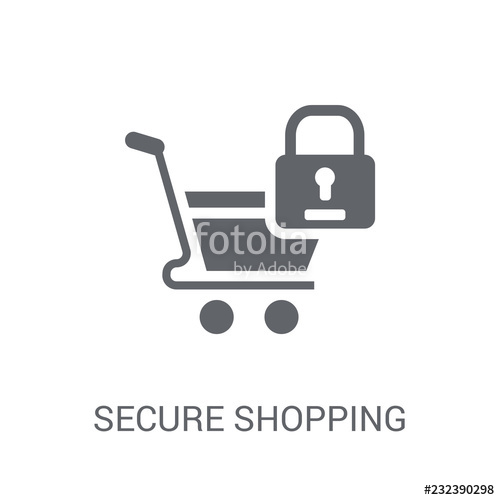 500x500 Secure Shopping Icon Trendy Secure Shopping Logo Concept On White