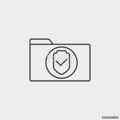 500x500 Secure, Folder, Outline, Icon Web Development Vector Icon