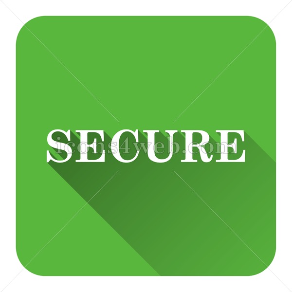 600x600 Secure Flat Icon With Long Shadow Vector