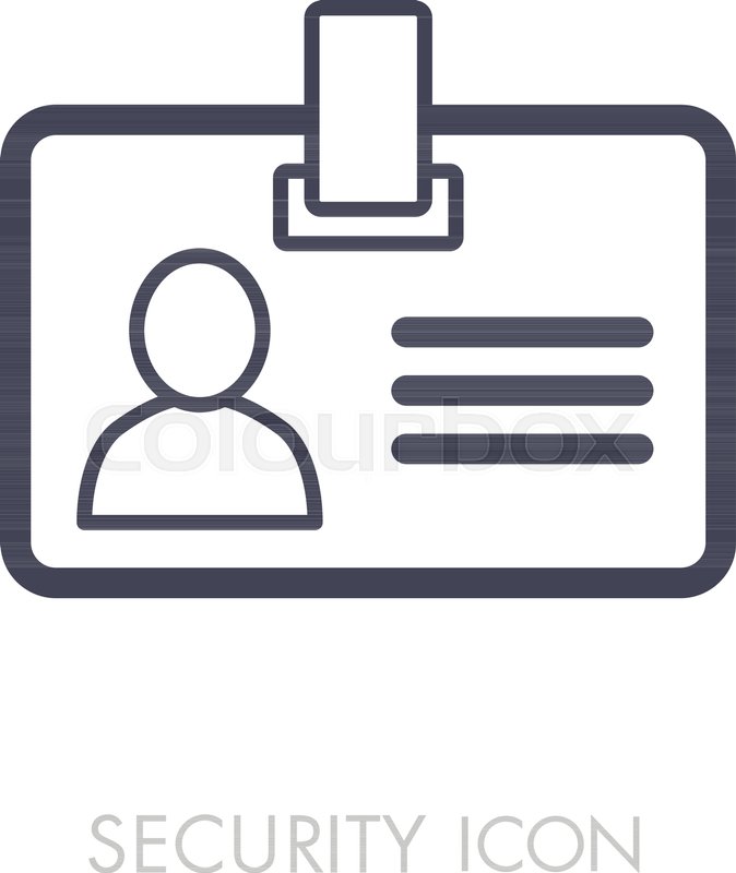 674x800 Id Badge Line Icon Identification Stock Vector Colourbox