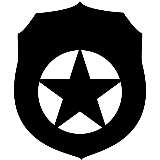 512x512 Security Badge With Fivepointed Star Icons Free Download