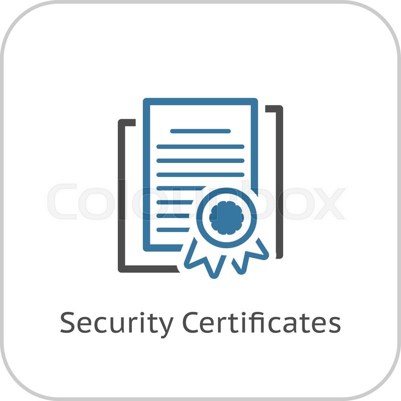 800x800 Security Certificates Icon Flat Stock Vector Colourbox