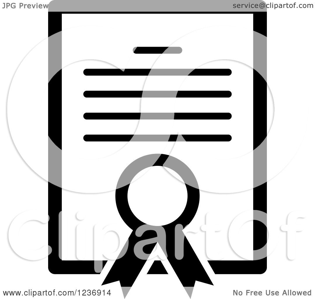 1080x1024 Clipart Of A Black And White Security Certificate Icon