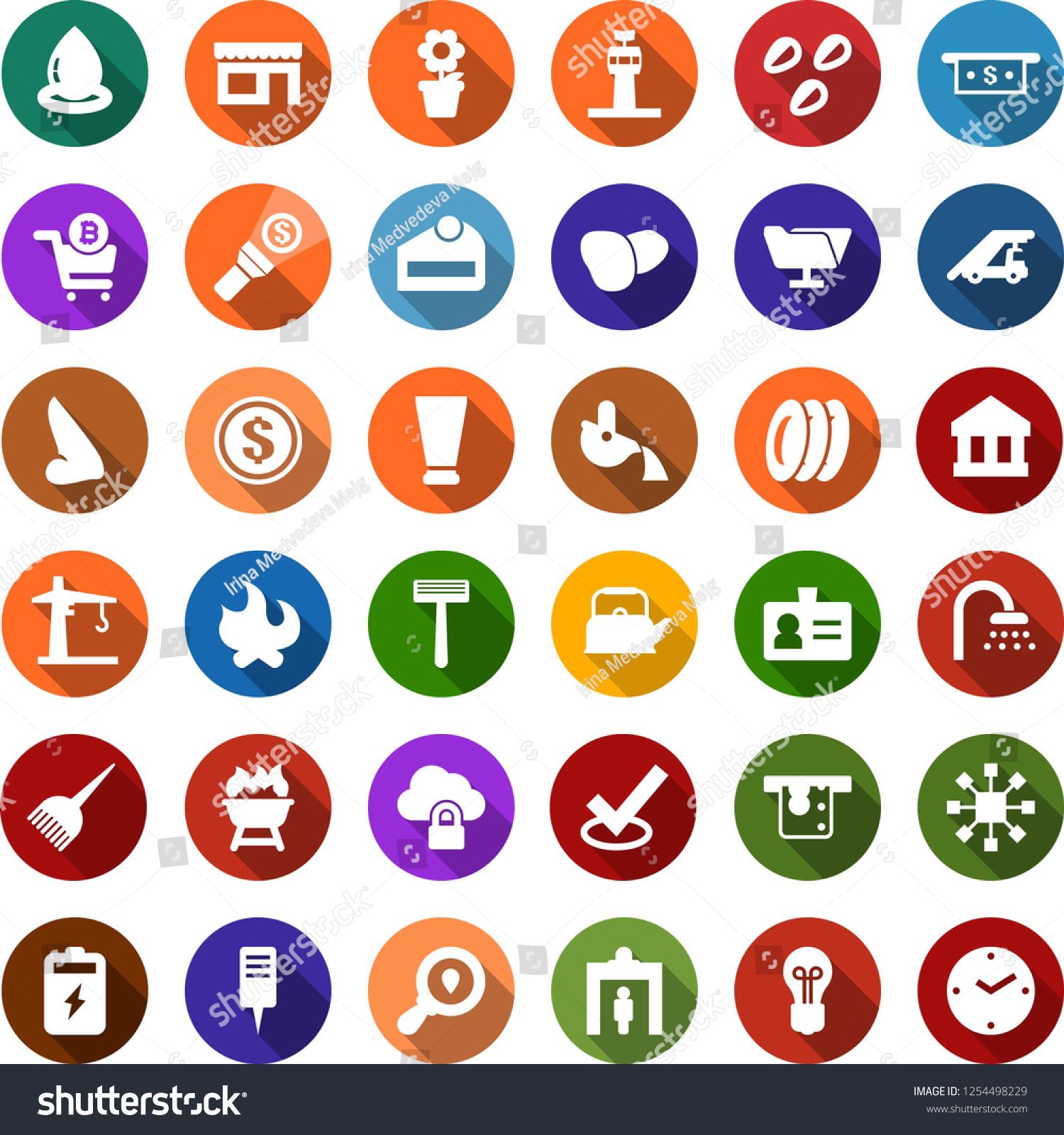 1500x1599 Color Back Flat Icon Set