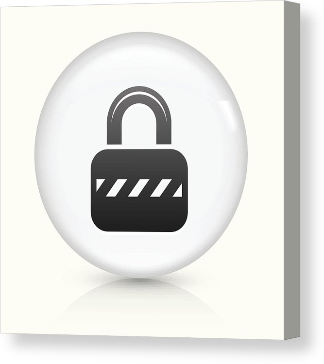 667x750 Security Lock Icon On White Round Vector Button Canvas Print
