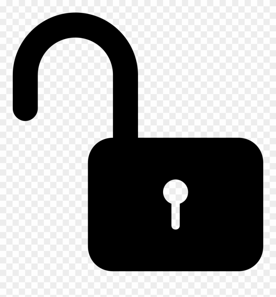 880x947 Unlocked Padlock Silhouette Security Interface Symbol