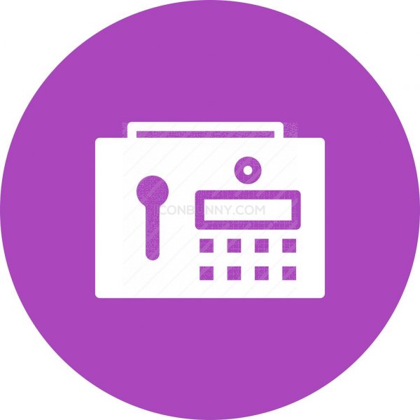 600x600 Door Security Lock Flat Round Icon