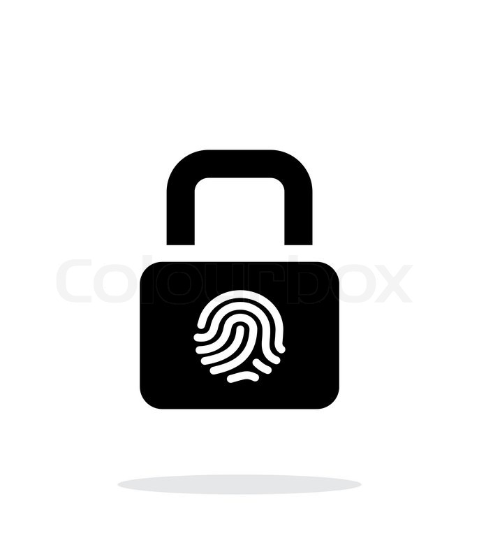 686x800 Fingerprint Secure Lock Icon On White Stock Vector Colourbox