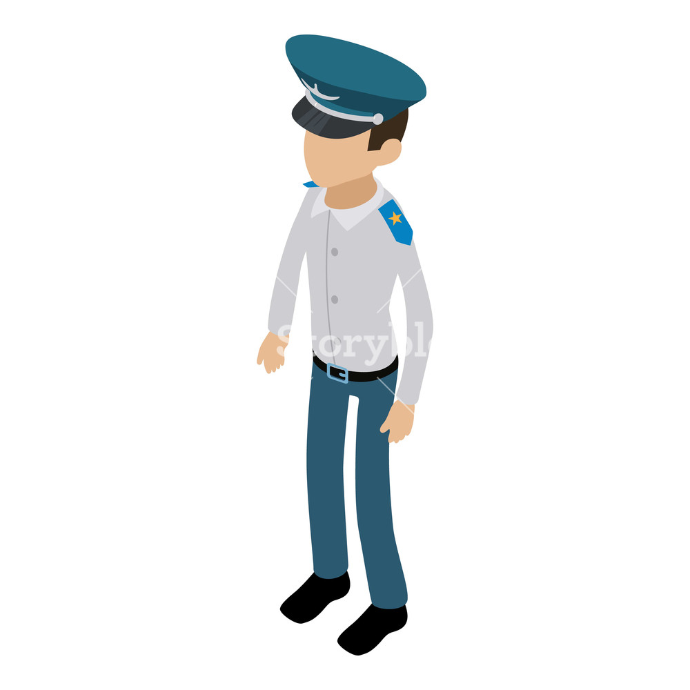 1000x1000 Officer Icon Isometric Illustration Of Officer Vector Icon