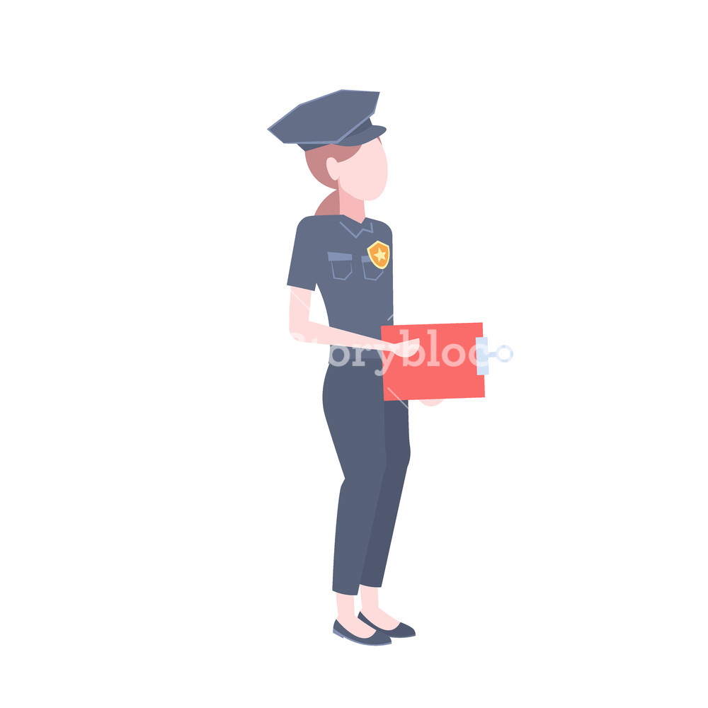 1000x1000 Police Woman Icon Female Cop Security Guard Holding Clipboard