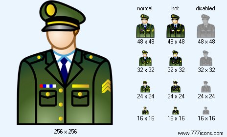 464x280 Army Officer Icon Security Icon Set