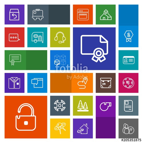 500x500 Modern, Simple, Colorful Vector Icon Set With Navigation, Identity