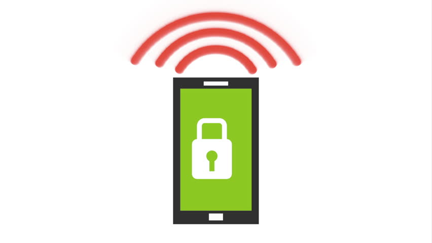 852x480 Cellphone With Security System Icon, Stock Footage Video