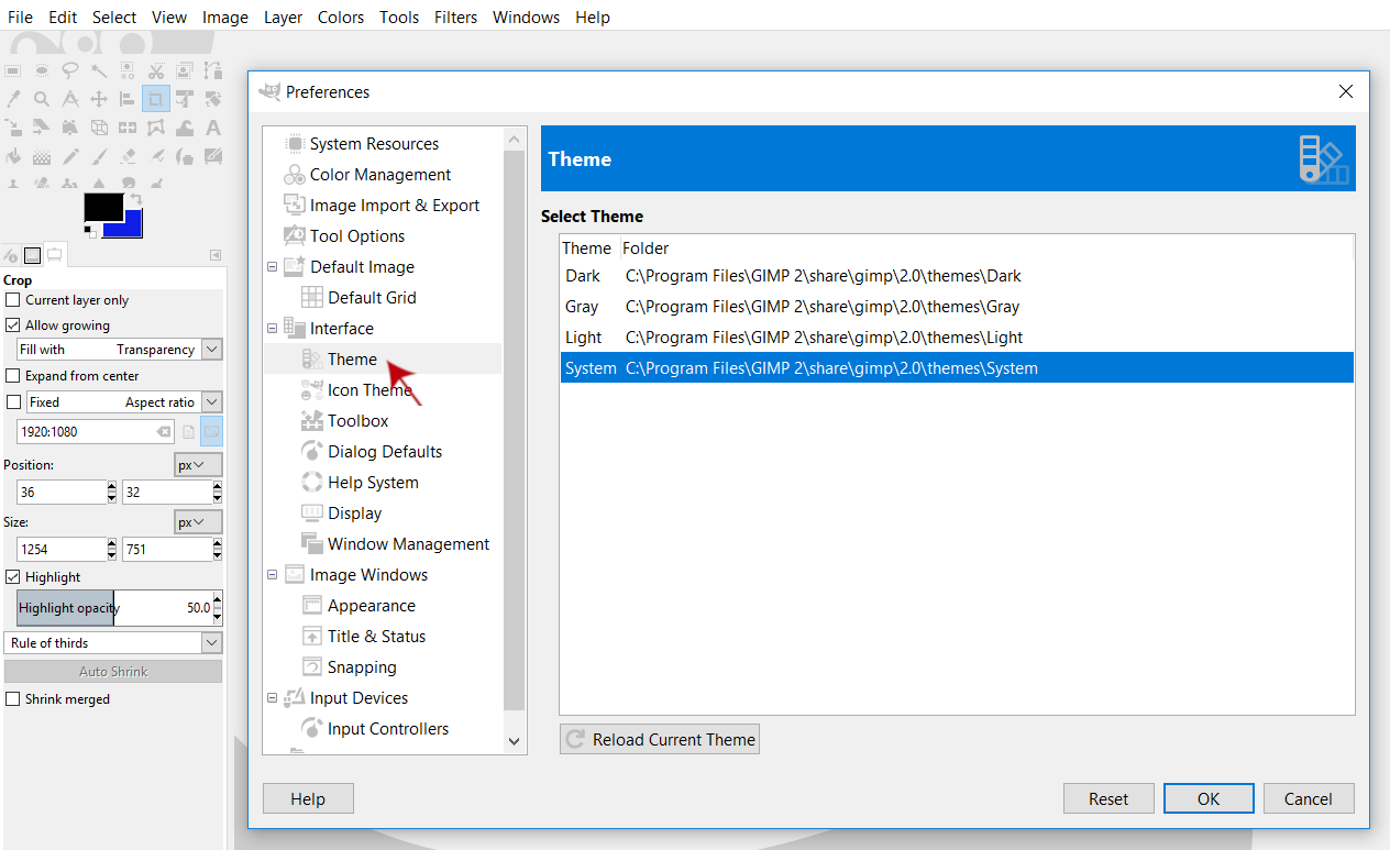 1264x773 How To Customize Gimp's User Interface
