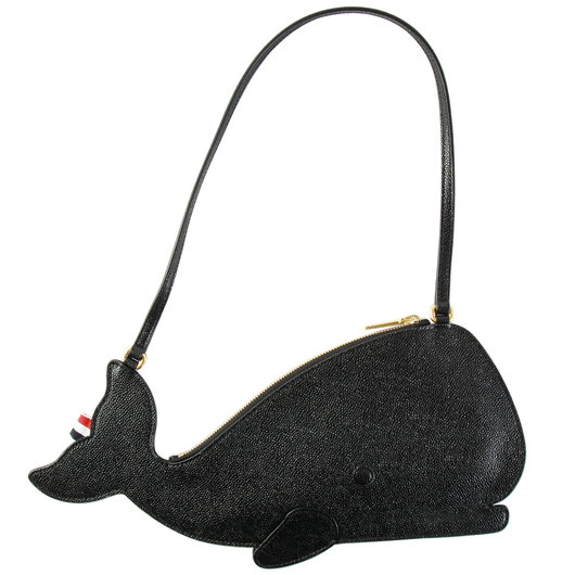 530x530 Whale Icon Leather Flat Clutch Bag