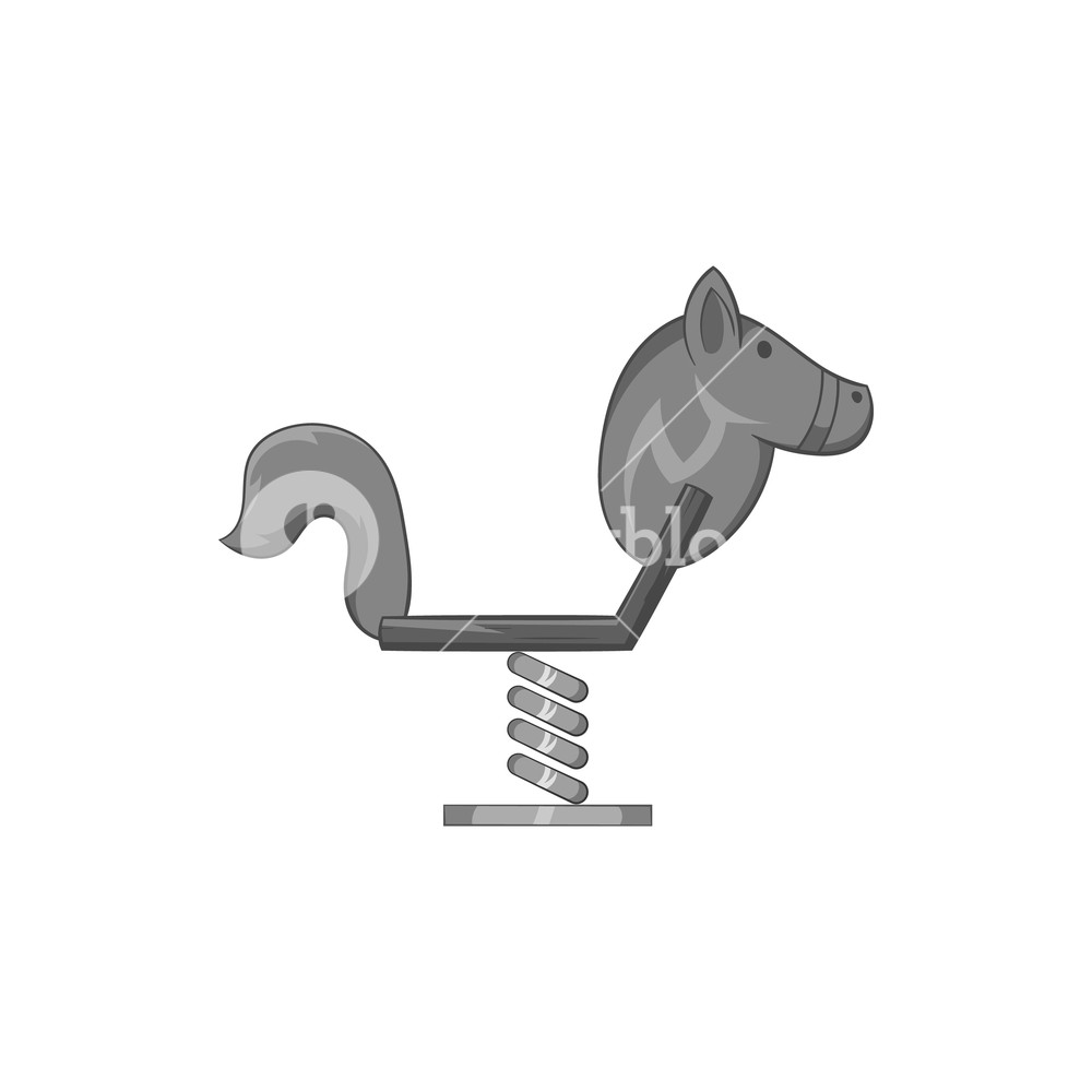 1000x1000 Spring See Saw Icon In Black Monochrome Style On A White