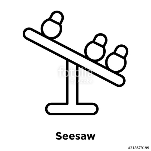 500x500 Seesaw Icon Isolated On White Background Simple And Editable