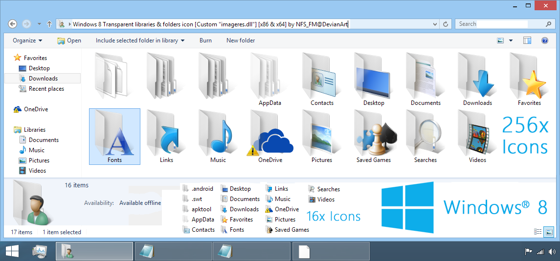 1145x535 Windows See Through User Folders Icons
