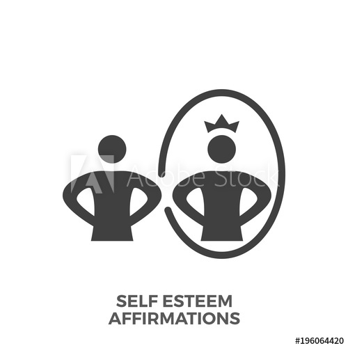 500x500 Self Esteem Affirmations Glyph Vector Icon Isolated On The White