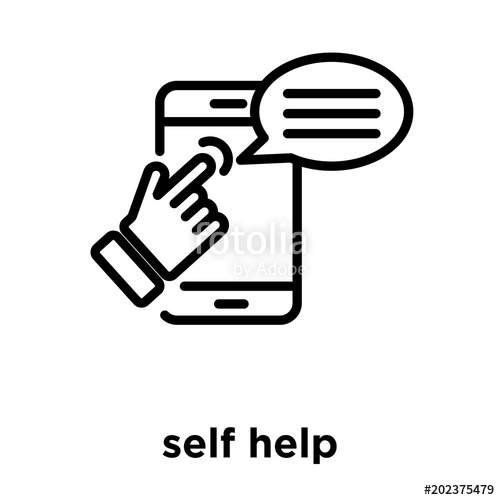 500x500 Self Help Icon Isolated On White Background Stock Image