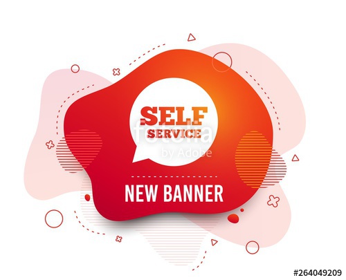 500x405 Fluid Badge Self Service Sign Icon Maintenance Symbol In Speech