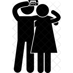 256x256 Family Selfie Icon Of Glyph Style