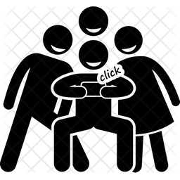 256x256 Group Selfie Icon Of Glyph Style
