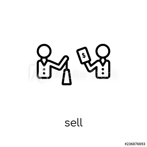 500x500 Sell Icon Trendy Modern Flat Linear Vector Sell Icon On White