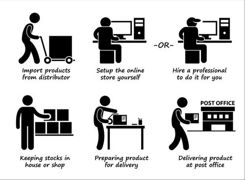 500x368 Cartoon Icon Sell Products On The Internet Vector Free Download