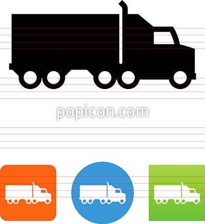 400x438 Semi Truck Side View Icon