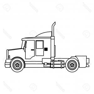 300x300 Semi Trailer Truck Icon Vector Hoodamathrun