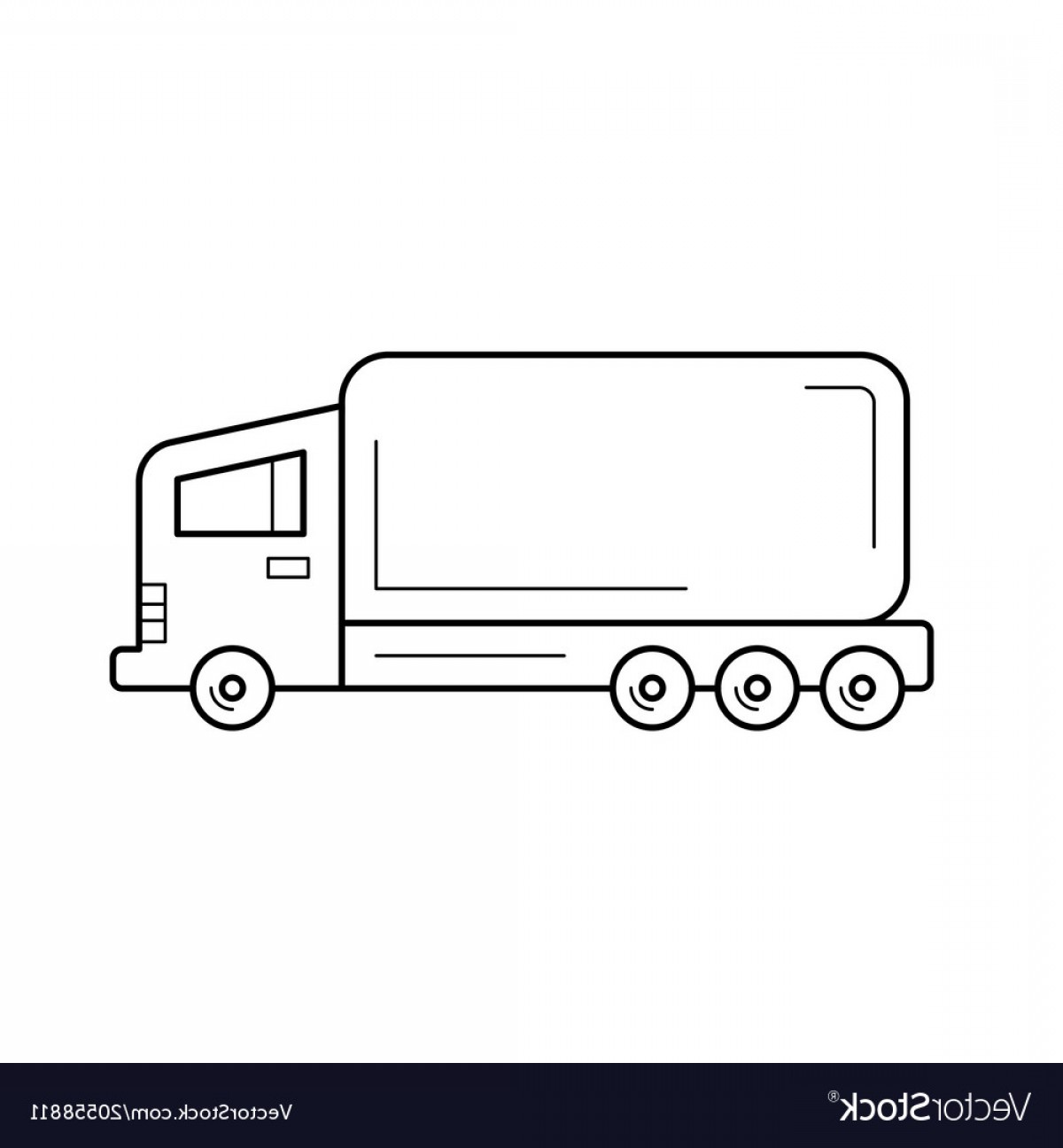 1200x1296 Semi Truck Line Icon Vector Soidergi